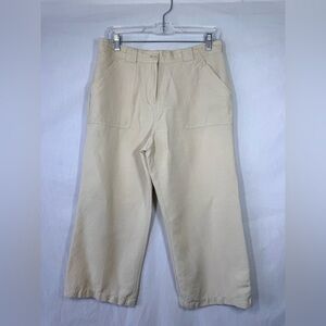 Croft & Barrow Women’s Cream Linen blend cropped pants